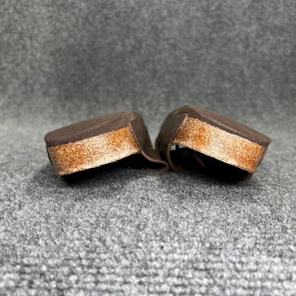 Birkenstock Arizona Sandals Women's Size 8 Brown Leather Buckle Slide Flip Flops - Picture 10 of 11